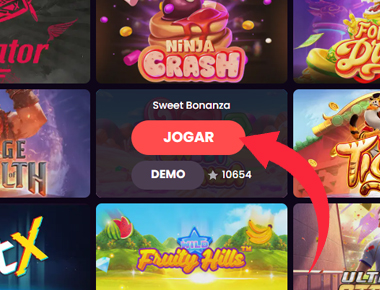 O jogo "Sweet Bonanza" na lista de jogos do sítio Web Onabet
